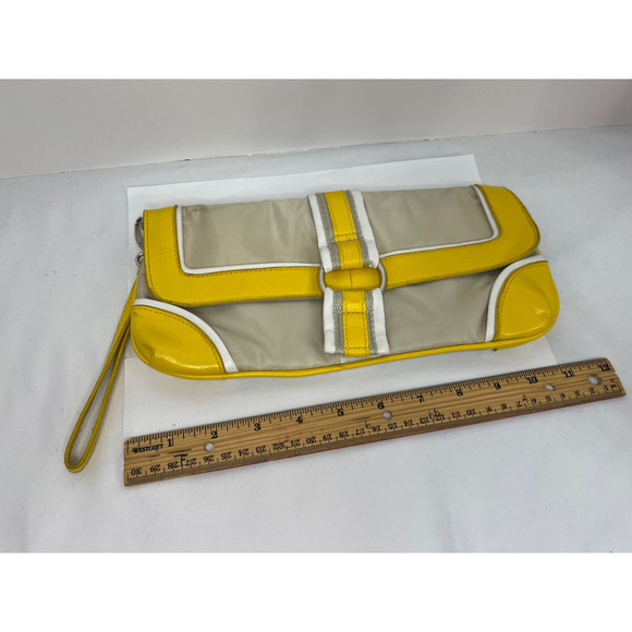 Vintage Yellow/Tan Retro Clutch Purse, Rare Find! - Picture 4 of 7